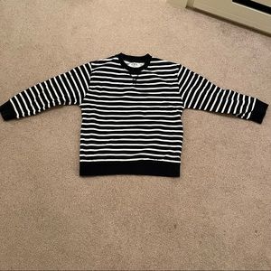 Zara Kids Black and White Stripe Sweatshirt Pullover Size 10